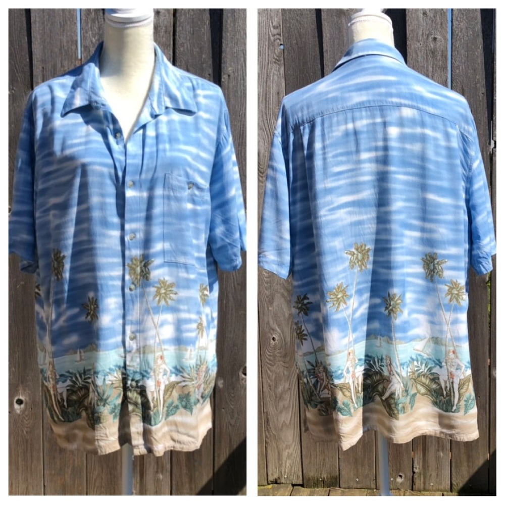 Croft & Borrow Hawaiian Shirt w/ Bikini Clad Women